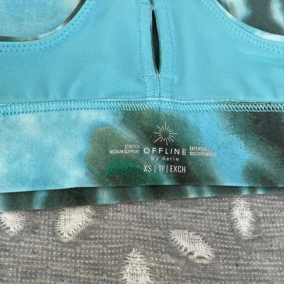 AE aerie OFFLINE Real Me Tie Dye Keyhole Sports Bra Size XS - Picture 5 of 13